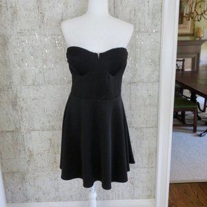 black bandeau skater dress